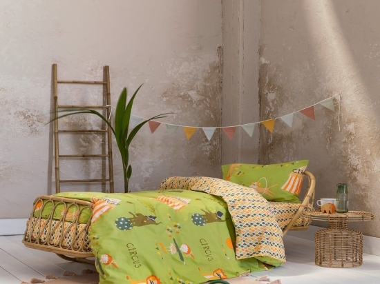 Σεντόνια Παιδικά Circus Green-Orange Nima Μονό 100% Βαμβάκι