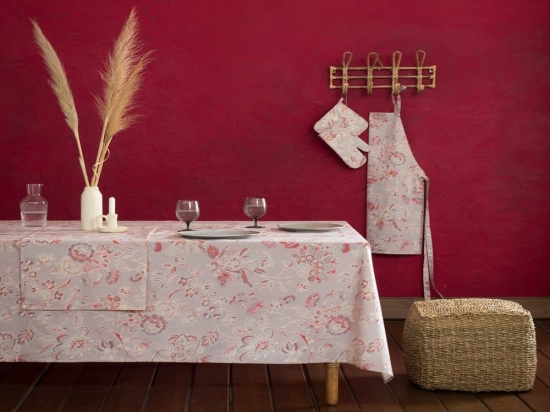 Τραπεζομάντηλο Oriental Somon-Pink Nima 150 X150 100% Βαμβάκι