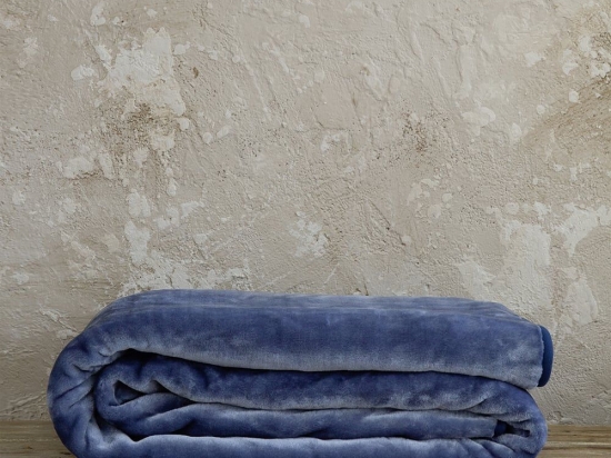 Κουβέρτα Παιδική Βελουτέ Coperta Blue Nima Μονό 160x220cm Πολυέστερ