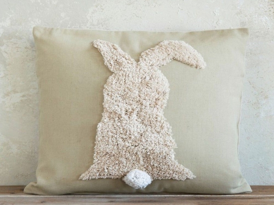 Μαξιλάρι Διακοσμητικό (Με Γέμιση) Easter Bunny Olive Nima 45X45 45x45cm 100% Βαμβάκι