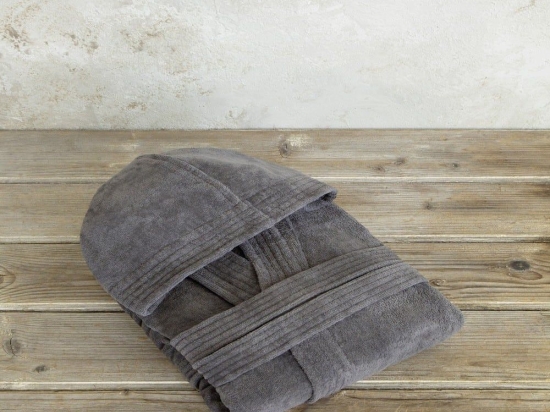 Μπουρνούζι Zen Με Κουκούλα Midnight Grey Nima