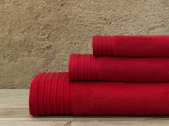 Πετσέτα Feel Fresh Happy Red Nima Σώματος 90x145cm 100% Βαμβάκι