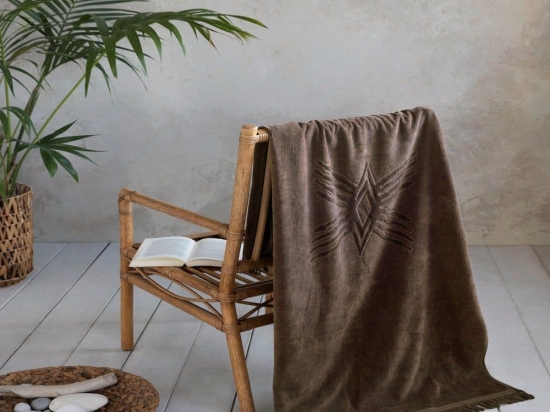 Πετσέτα Θαλάσσης Malik Jacquard Brown Nima Θαλάσσης 90x160cm 100% Βαμβάκι