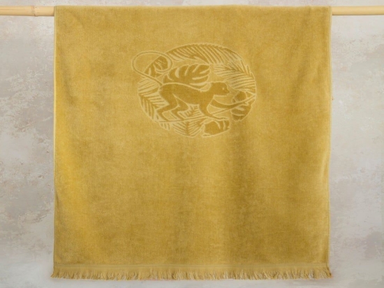 Πετσέτα Θαλάσσης Suntan Jacquard Ochre Nima Θαλάσσης 90x160cm 100% Βαμβάκι