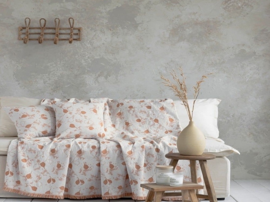 Ριχτάρι Tullio Terracotta Nima Πολυθρόνα 180x180cm Βαμβάκι-Πολυέστερ
