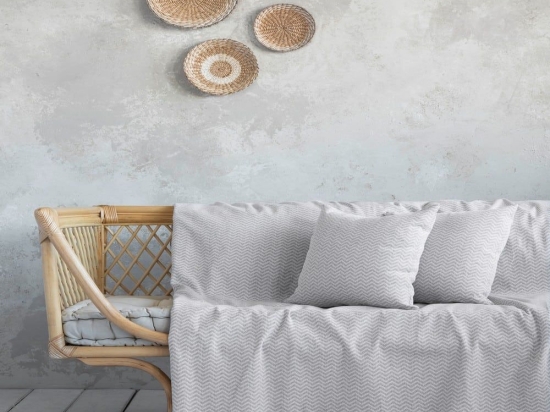 Ριχτάρι Wavy Grey Nima Πολυθρόνα 180x180cm Βαμβάκι-Πολυέστερ