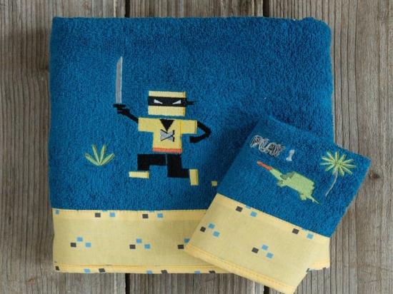 Πετσέτες Παιδικές Atari (Σετ 2τμχ) Blue-Yellow Nima Σετ Πετσέτες 70x140cm 100% Βαμβάκι