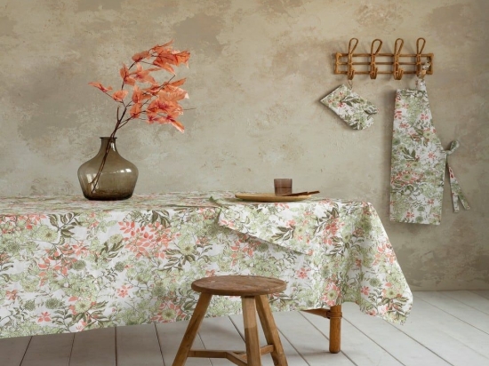 Τραπεζομάντηλο Lush Green-Orange Nima 150X150 150x150cm 100% Βαμβάκι