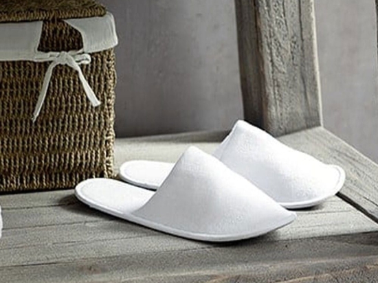 Παντόφλες Ξενοδοχείου Πετσετέ Eva Sole White 100% Terry Cotton One Size 100% Βαμβάκι
