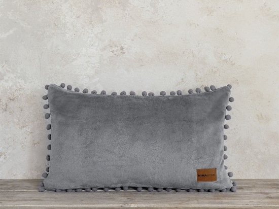 Μαξιλάρι Διακοσμητικό (Με Γέμιση) Jacquard Macia Grey Nima 30X50 Πολυέστερ