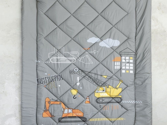 Πάπλωμα Παιδικό Under Construction Grey Nima Μονό 160x240cm Microfiber