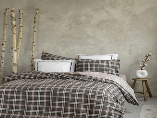 Παπλωματοθήκη Calida (Σετ 3τμχ) Grey-Beige Nima King Size 240x260cm 100% Βαμβάκι
