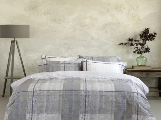 Παπλωματοθήκη Serene (Σετ 3τμχ) Grey Nima Υπέρδιπλο 220x240cm 100% Βαμβάκι