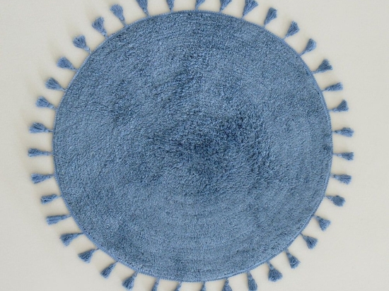 Πατάκι Μπάνιου Fuzzy Denim Blue Nima 60X60 100% Βαμβάκι