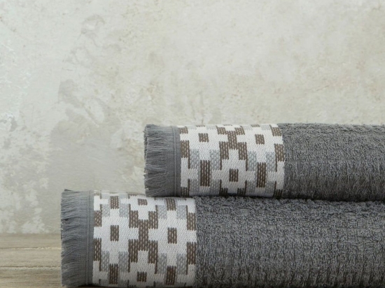 Πετσέτες Jentaya (Σετ 2τμχ) Dark Grey Nima Σετ Πετσέτες 70x140cm 100% Βαμβάκι