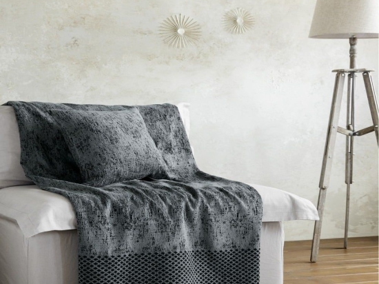 Ριχτάρι Batista Dark Grey Nima Διθέσιο 180x240cm Ακρυλικό,Βαμβάκι, Polyester