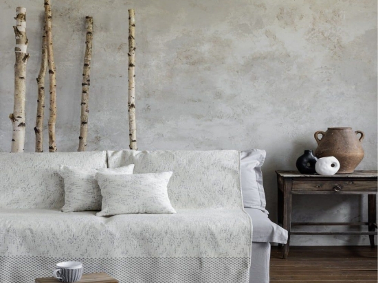 Ριχτάρι Batista Ivory Nima Πολυθρόνα 180x180cm Ακρυλικό,Βαμβάκι, Polyester