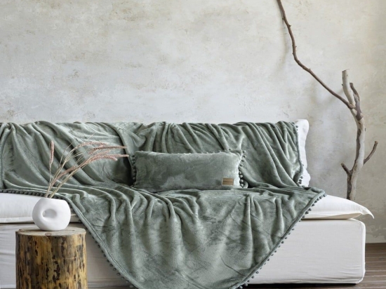 Ριχτάρι Jacquard Macia Sage Green Nima Διθέσιο 180x250cm Πολυέστερ