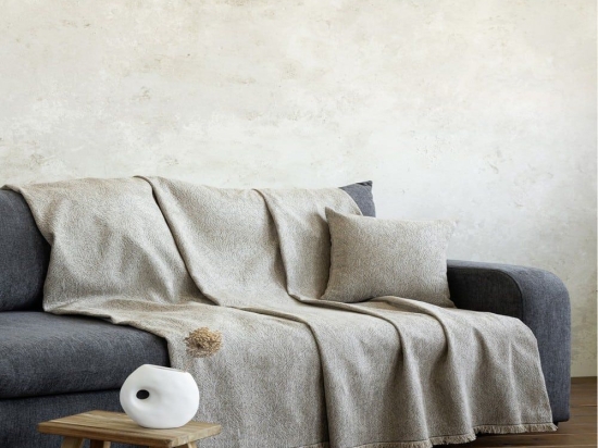 Ριχτάρι Satori Taupe Nima Τετραθέσιο 180x350cm Ακρυλικό,Βαμβάκι, Polyester