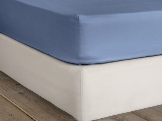 Σεντόνι Superior Satin Με Λάστιχο Shadow Blue Nima Υπέρδιπλo 165x240cm 100% Βαμβακοσατέν