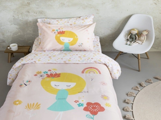 Σεντόνια Παιδικά Fairy Love (Σετ 3τμχ) Multi Nima Μονό 170x255cm 100% Βαμβάκι