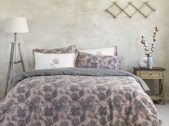 Σεντόνια Φανελένια Pristine (Σετ 4τμχ) Grey Nima Διπλό 220x260cm 100% Βαμβακερή Φανέλα