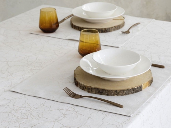 Τραπεζομάντηλο Marble Beige Nima 165X310 Βαμβάκι-Πολυέστερ