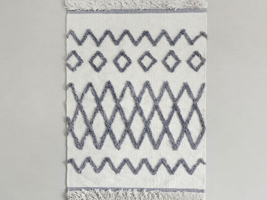 Χαλάκι Κουζίνας Anisa 60x130 White-Grey Nima 60X130cm Βαμβάκι
