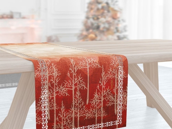 Runner Χριστουγεννιάτικο 2019 Laser Cut Beige-Red Saint Clair 40Χ160 40x160cm