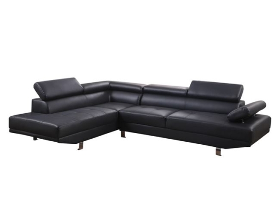 ΚΑΝΑΠΕΣ ΓΩΝΙΑ GORO ΑΡΙΣΤΕΡΗ HM3084.02L ΑΠΟ ΜΑΥΡΟ PU 270x200x87Υεκ
