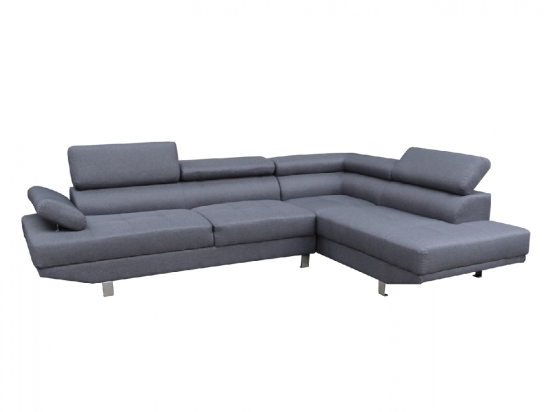 ΚΑΝΑΠΕΣ ΓΩΝΙΑ ΔΕΞΙΑ GORO HM3085.10R ΓΚΡΙ ΥΦΑΣΜΑ 270x200x87Y εκ.
