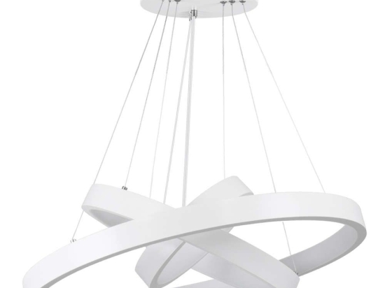 Φωτιστικό Οροφής Nemesis Trio 61168-Deco Led 100W Φ25+40+60cm White GloboStar Μέταλλο