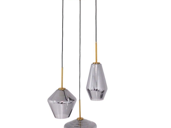 Φωτιστικό Οροφής Amaris 00976 3xΕ27 Φ50x30cm Fume Nickel GloboStar