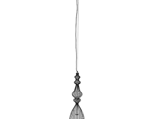 Φωτιστικό Οροφής Cleo 01561 1xΕ27 Με Πλέγμα Φ20x90cm Black GloboStar