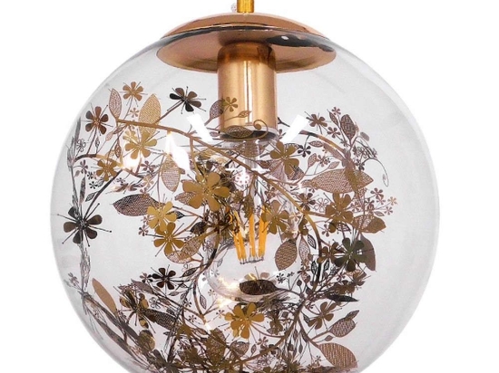 Φωτιστικό Οροφής Harper 01511 1xΕ27 Γιρλάντα Φ25x30cm Clear Gold GloboStar