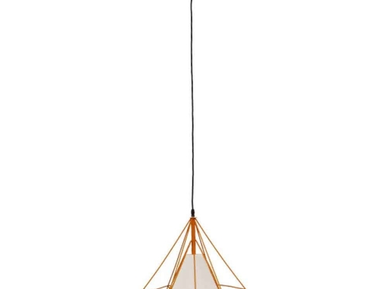 Φωτιστικό Οροφής Kairi 01621 1xΕ27 Με Πλέγμα Φ38x39cm Orange-White GloboStar
