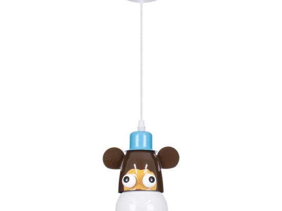 Φωτιστικό Οροφής Παιδικό Monkey 00640 1xΕ27 14,5x10,5x13,5cm Brown-Blue GloboStar