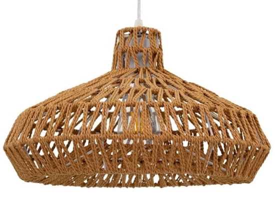 Φωτιστικό Οροφής Rayne 00910 1xΕ27 Με Πλέγμα Φ38x24cm Light Brown GloboStar