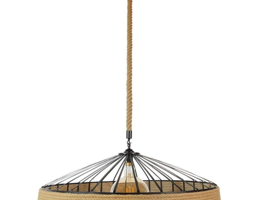 Φωτιστικό Οροφής Sahara 01416 1xΕ27 Φ80x25cm Black-Beige GloboStar