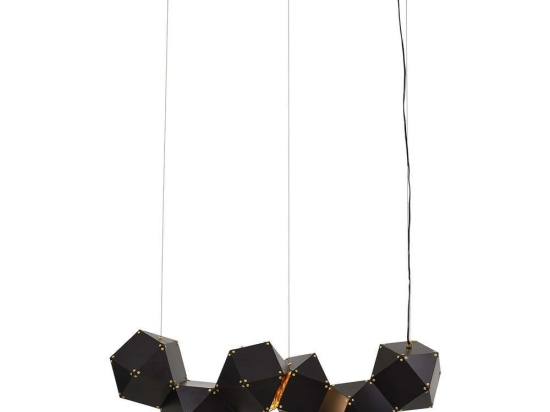 Φωτιστικό Οροφής - Ράγα Welles Replica 00797 6xE14 98x32x30cm Black-Gold GloboStar