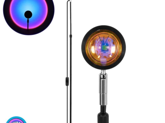 Φωτιστικό Δαπέδου Rainbow Blue 00817 12W Led Με Projector Lens Εφέ & USB 94cm Silver-Black GloboStar