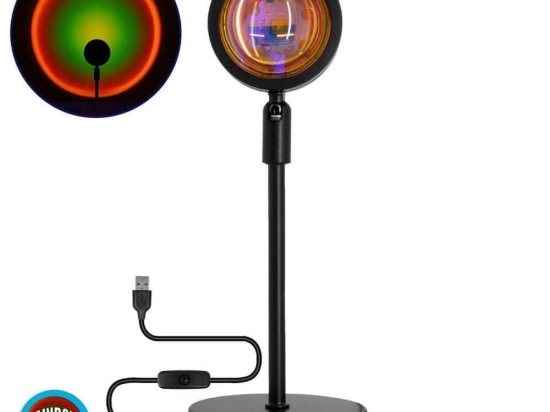 Φωτιστικό Επιτραπέζιο Rainbow 00816  Led 12W Με Projector Lens Εφέ Black-Green-Red GloboStar