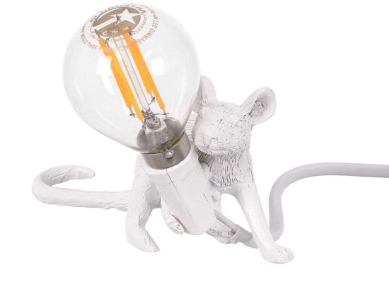 Φωτιστικό Επιτραπέζιο Mouse 00676 1xE12 13x4x7cm White GloboStar