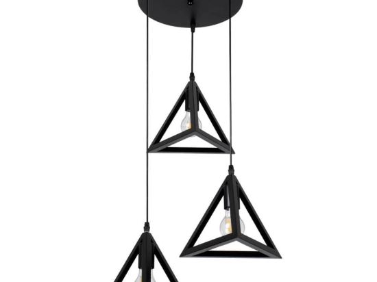 Φωτιστικό Οροφής Triangle 00616 E27 Φ49x130cm Black GloboStar