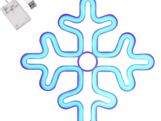 Χριστουγεννιάτικη Επιτοίχια Φιγούρα Snowflake Led 78580 25,5x25x16cm Με Μπαταρίες 5W Light Blue Glob
