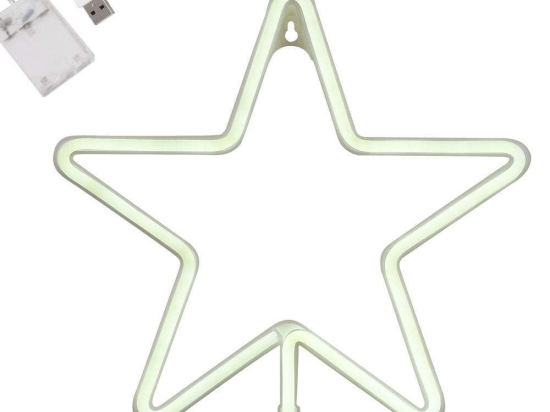 Χριστουγεννιάτικη Επιτοίχια Φιγούρα Star Led 78584 27,5x27,5x1,5cm Με Μπαταρίες 5W 6000K White Globo