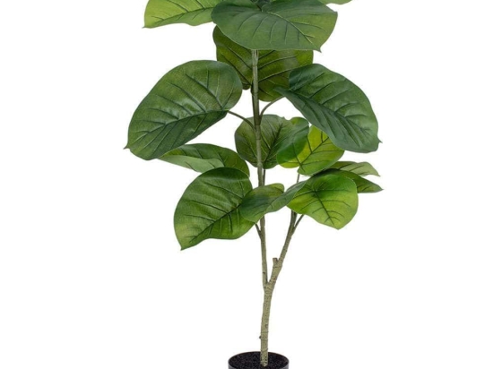 Τεχνητό Φυτό Ιερή Συκή 20377 100cm Beige-Green Globostar Πολυαιθυλένιο,Ύφασμα