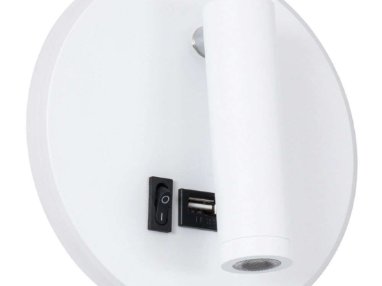 Φωτιστικό Τοίχου - Απλίκα Με Φορτιστή Usb Jersey 61102 Φ14,5x4cm Led 1380lm 10W 4500K White Globostar