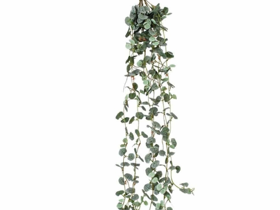 Τεχνητό Κρεμαστό Φυτό Eucalyptus 20235 75cm Green Globostar Πολυαιθυλένιο,Ύφασμα