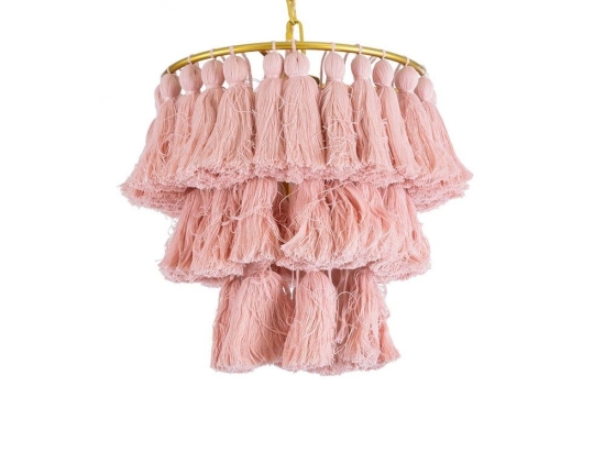 Φωτιστικό Οροφής Κρεμαστό Missoula 02086 Boho 1xE27 IP20 30x40cm Pink GloboStar